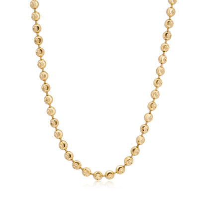 Solid 14k Gold 2.5MM Moon Cut Chain - Unisex - 20 to 24" - Perfect For Everyday