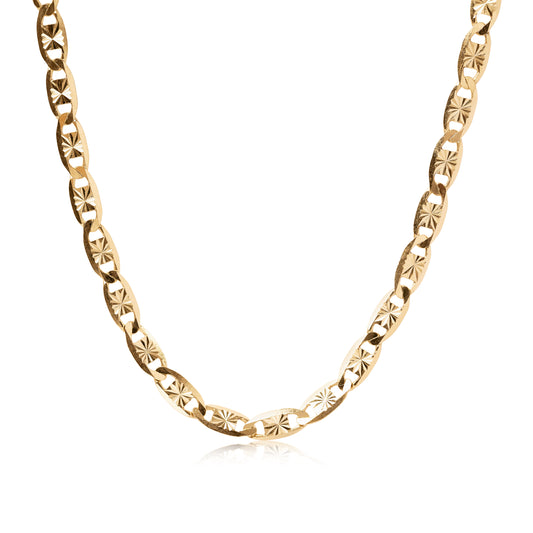 Solid 14k Gold Plain Yellow Valentino Chains - Unisex - For Her/For Him - Shiny & Sparkling