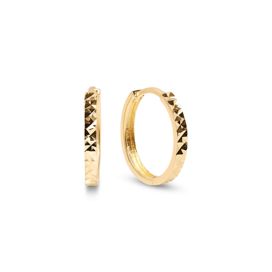 Elegant Solid 14k Gold "Egyptian" Huggie Earrings - For Girls and Women - Perfect Gift - Fine Jewelry