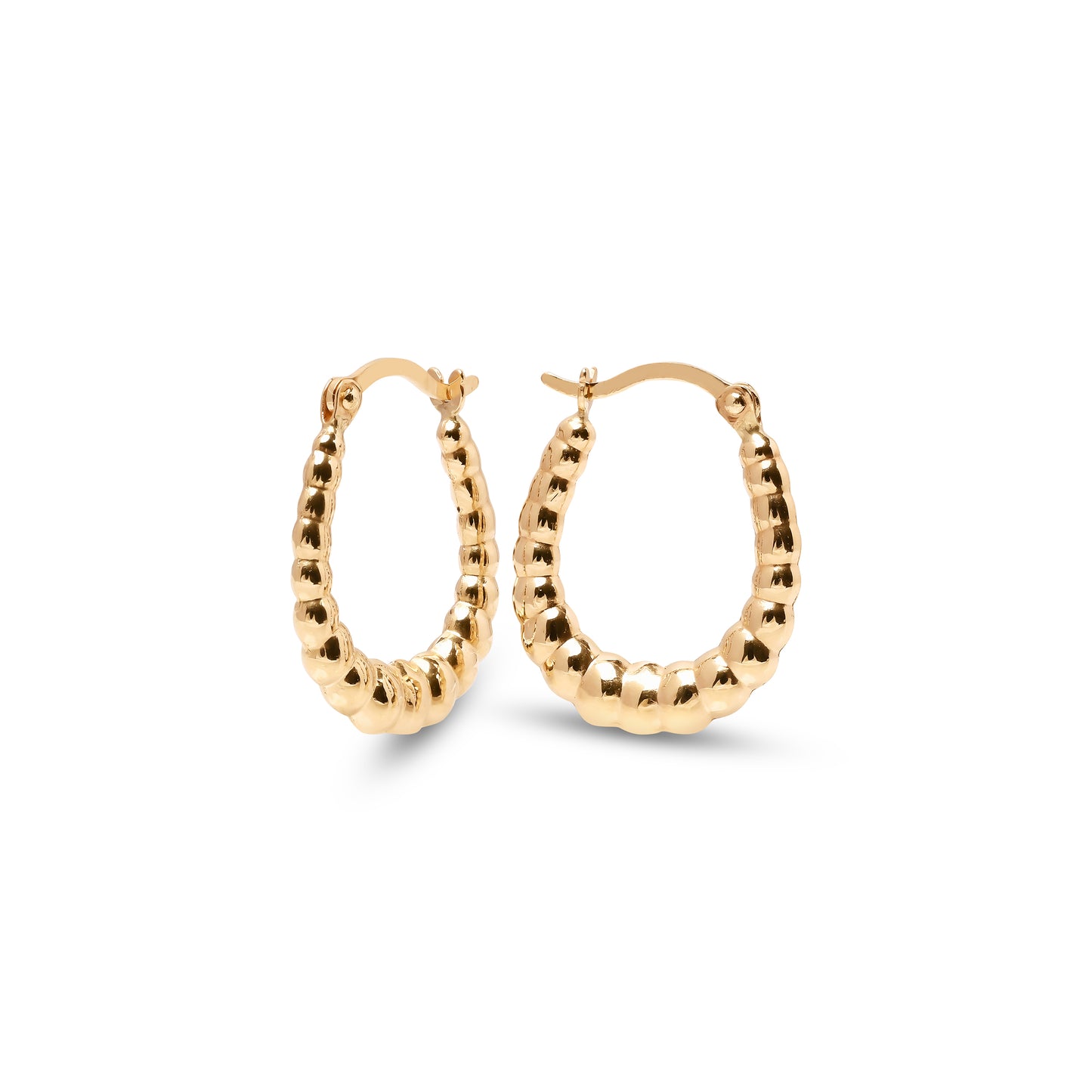 14k Mini Croissant Hoop Earrings - Modern Jewelry - 100% Gold