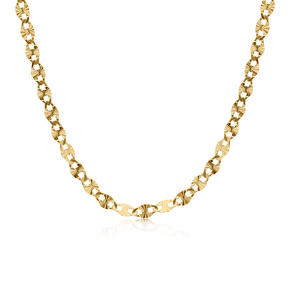 Solid 14k Gold Fully Diamond Cut Mirror Chain - For Girls and Women - Dainty Chain - Real 14k Gold Shiny Necklaces  - 14" to 24" Inches