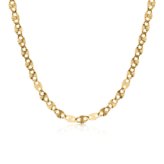 Solid 14k Gold Fully Diamond Cut Mirror Chain - For Girls and Women - Dainty Chain - Real 14k Gold Shiny Necklaces  - 14" to 24" Inches