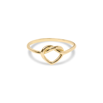 Dainty 14k Gold Knot Heart Ring - Minimalist Jewelry For Her - Cute & Elegant