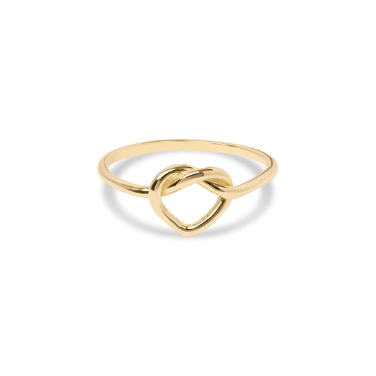 Dainty 14k Gold Knot Heart Ring - Minimalist Jewelry For Her - Cute & Elegant