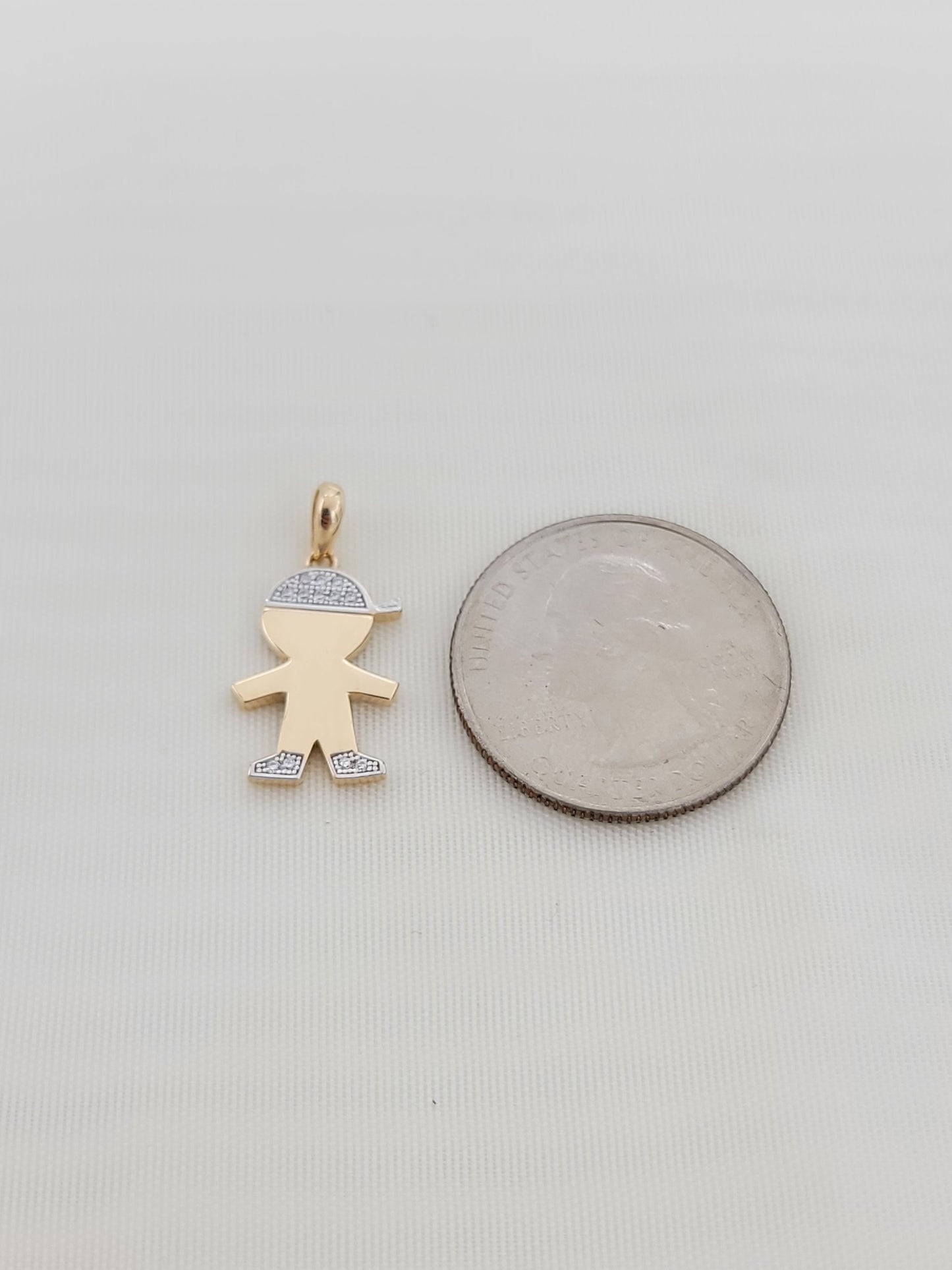 Solid 14k Gold Boy Pendant - Elegant and versatile