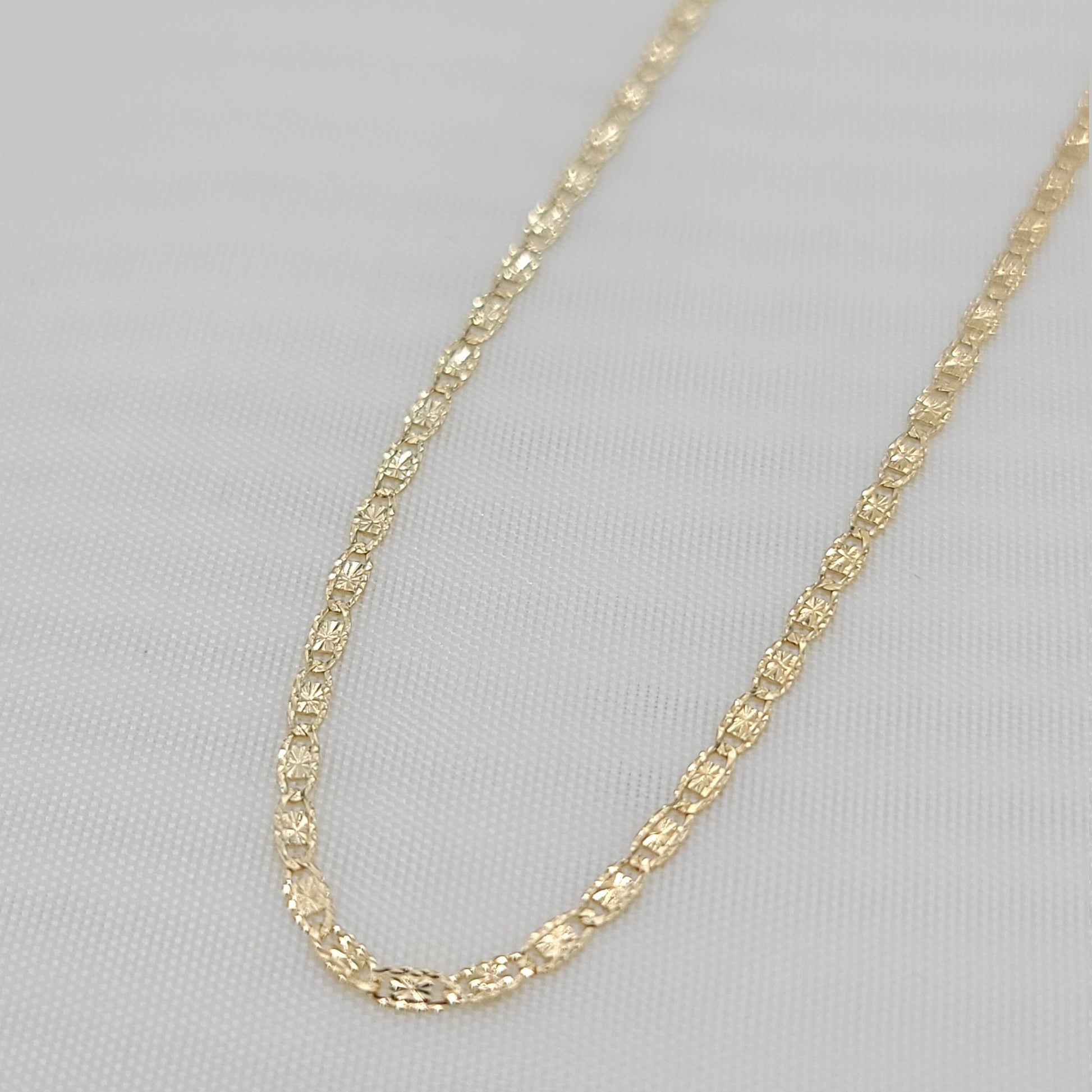 Solid 14k Yellow Gold Diamond Cut Valentino Chain - 16 to 24 Inches - Fine jewelry - Fair prices - 2.1MM