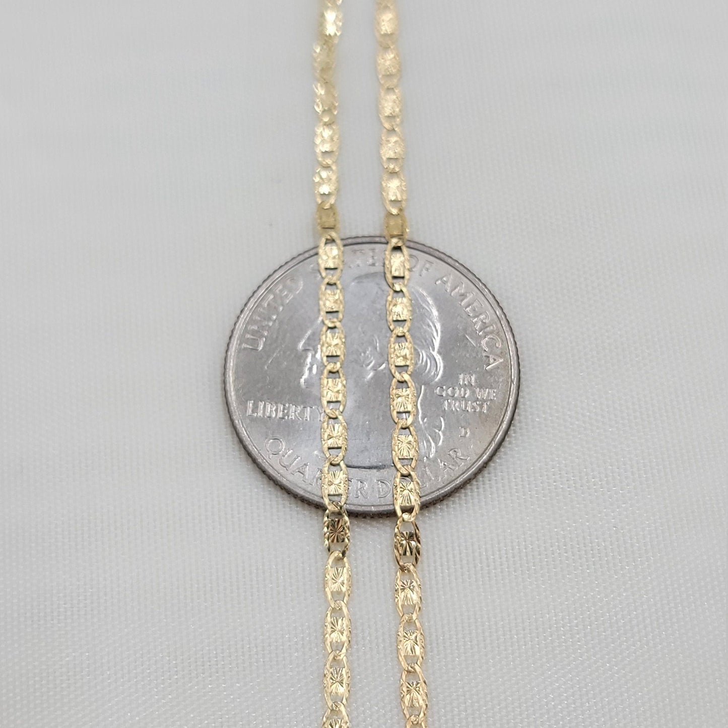 Solid 14k Yellow Gold Diamond Cut Valentino Chain - 16 to 24 Inches - Fine jewelry - Fair prices - 2.1MM