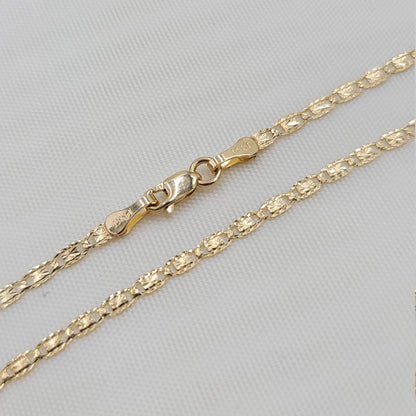 Solid 14k Yellow Gold Diamond Cut Valentino Chain - 16 to 24 Inches - Fine jewelry - Fair prices - 2.1MM