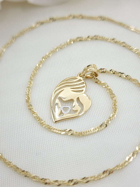 Solid 14k Mother and Baby Pendant - Perfect Gift - Unique and Adorable - Fine Jewelry