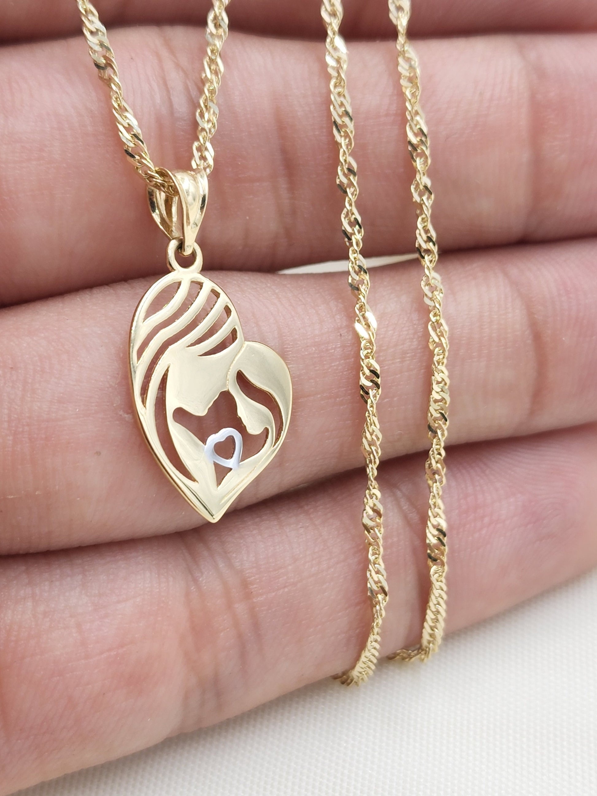 Solid 14k Mother and Baby Pendant - Perfect Gift - Unique and Adorable - Fine Jewelry