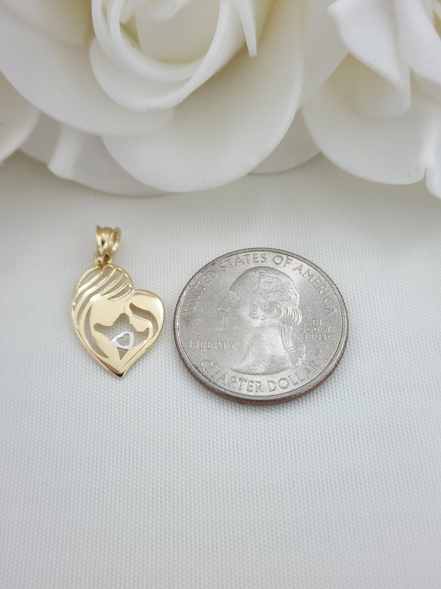 Solid 14k Mother and Baby Pendant - Perfect Gift - Unique and Adorable - Fine Jewelry