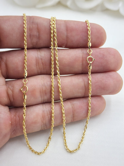 Elegant 14k Rope Chains - Hollow - Lightweight - Perfect Gift - Elegant and Shiny