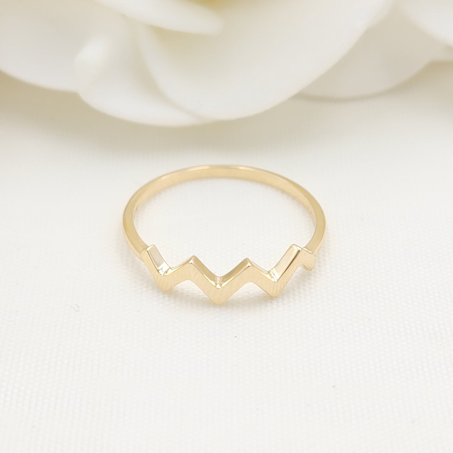 Dainty 14k Gold Twisted Band - White, Yellow, Rose Gold - For Her - Stackable