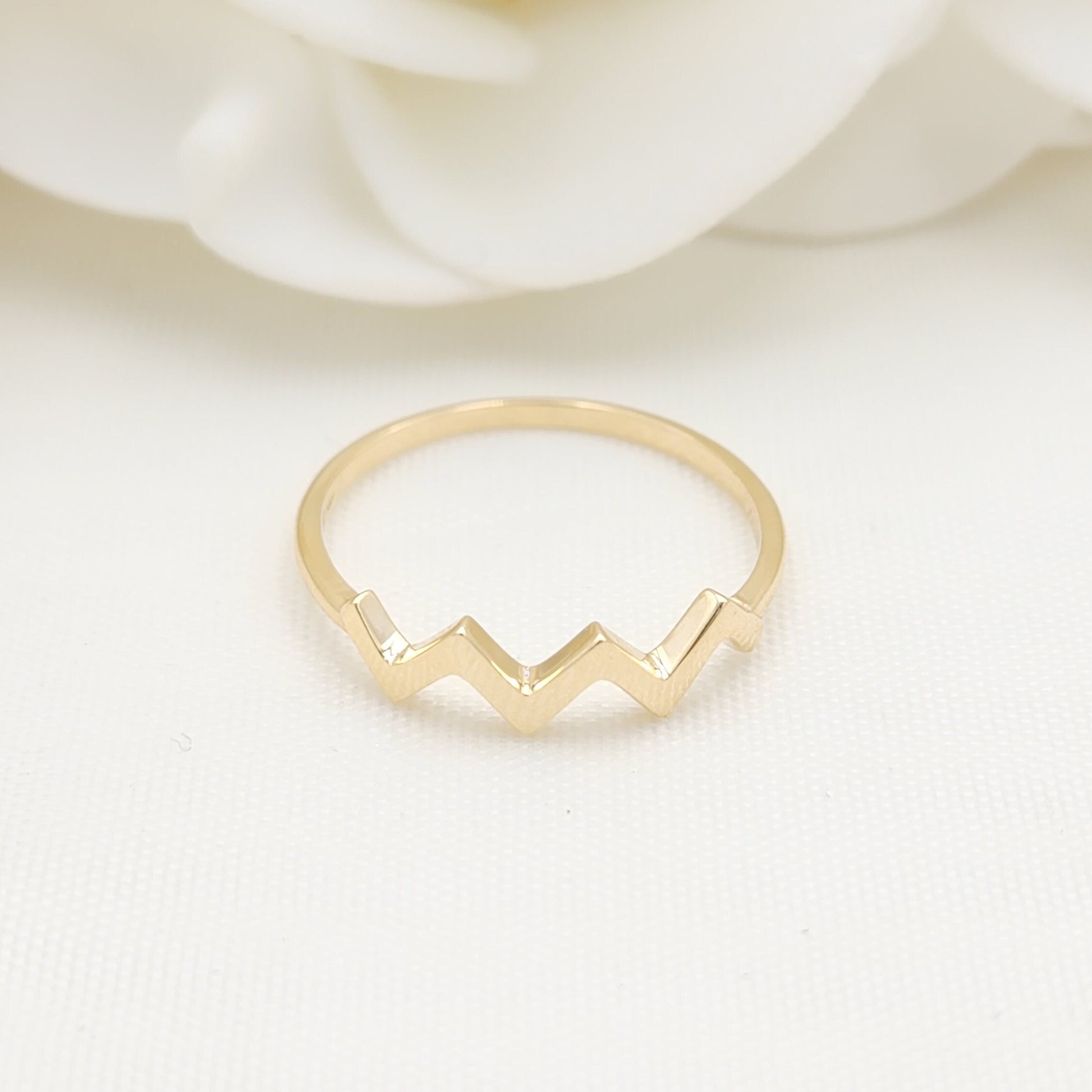 Dainty 14k Gold Twisted Band - White, Yellow, Rose Gold - For Her - Stackable