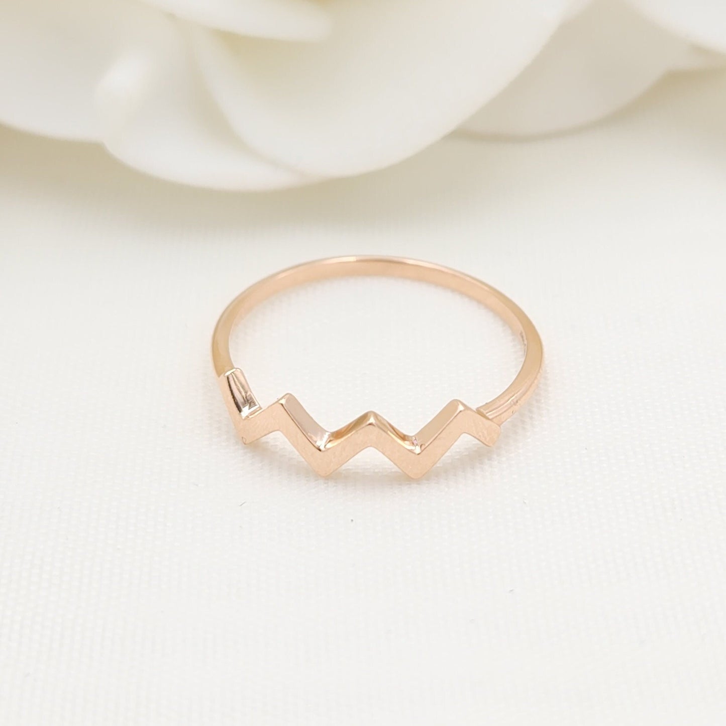 Dainty 14k Gold Twisted Band - White, Yellow, Rose Gold - For Her - Stackable