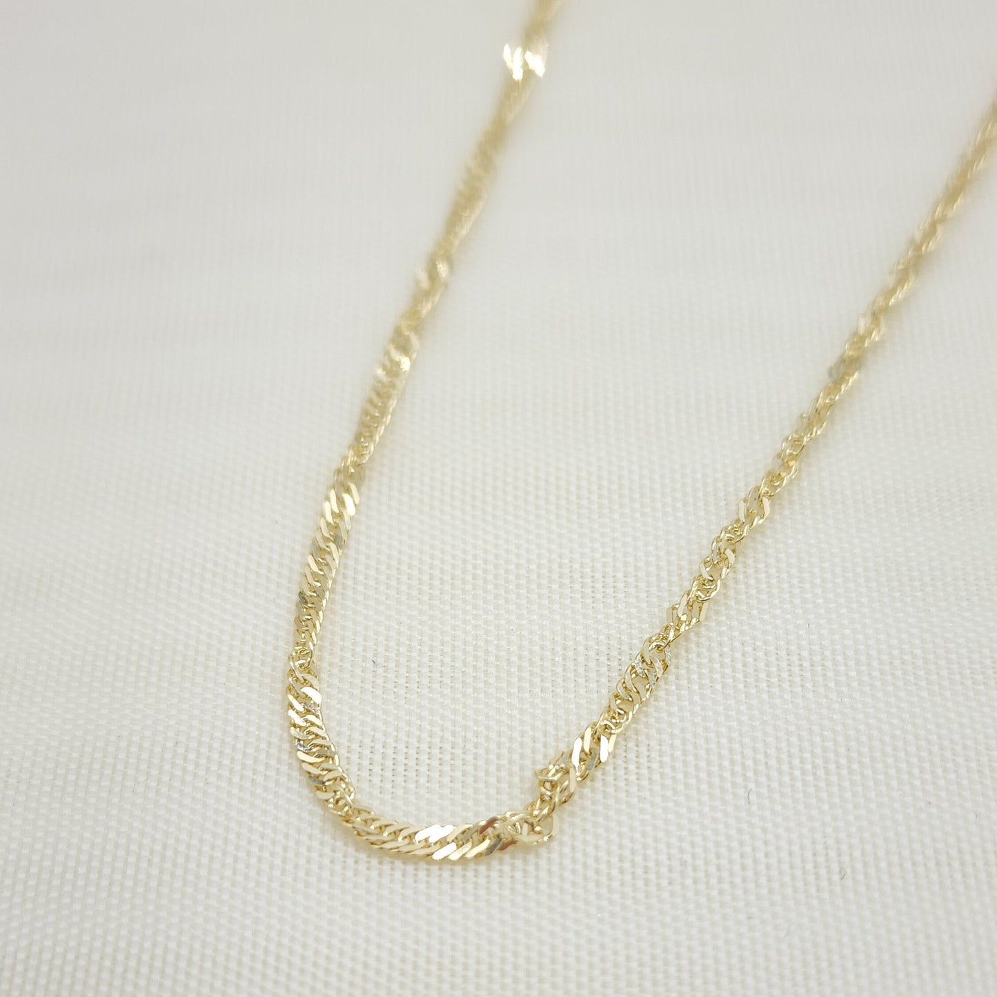 Solid 14k Gold Singapore Chain - 16 to 24" - 1.5MM - Shiny And Sparkling