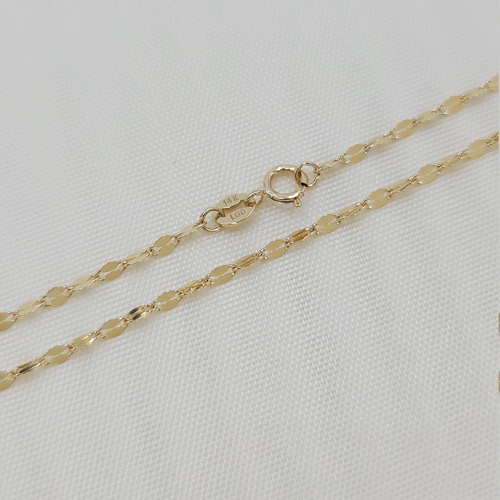 Solid 14k Gold Mirror Necklaces - Dainty and sparkling - Special design - Perfect Gift - 16, 18, 20, 22, 24 inches