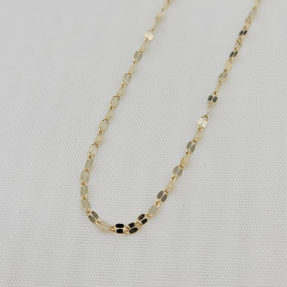 Solid 14k Gold Mirror Necklaces - Dainty and sparkling - Special design - Perfect Gift - 16, 18, 20, 22, 24 inches