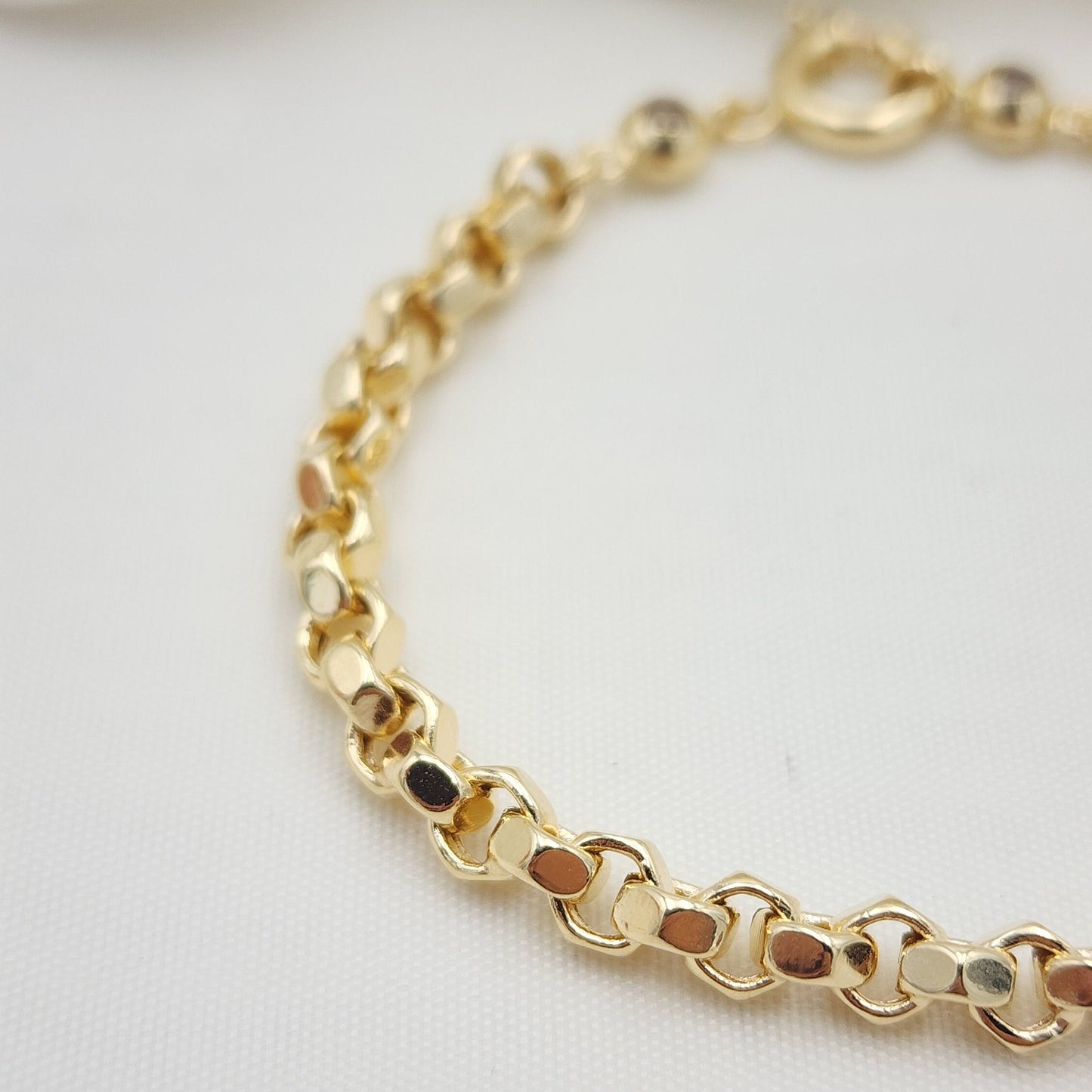 5mm 14k Hexagon Rolo Bracelet - 7.5 Inches - For Her - Fine Jewelry