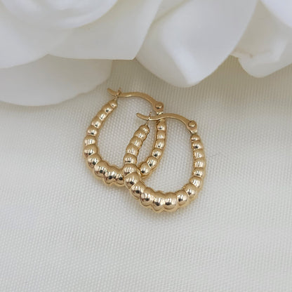 14k Mini Croissant Hoop Earrings - Modern Jewelry - 100% Gold