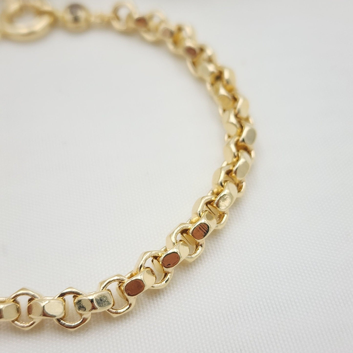 5mm 14k Hexagon Rolo Bracelet - 7.5 Inches - For Her - Fine Jewelry