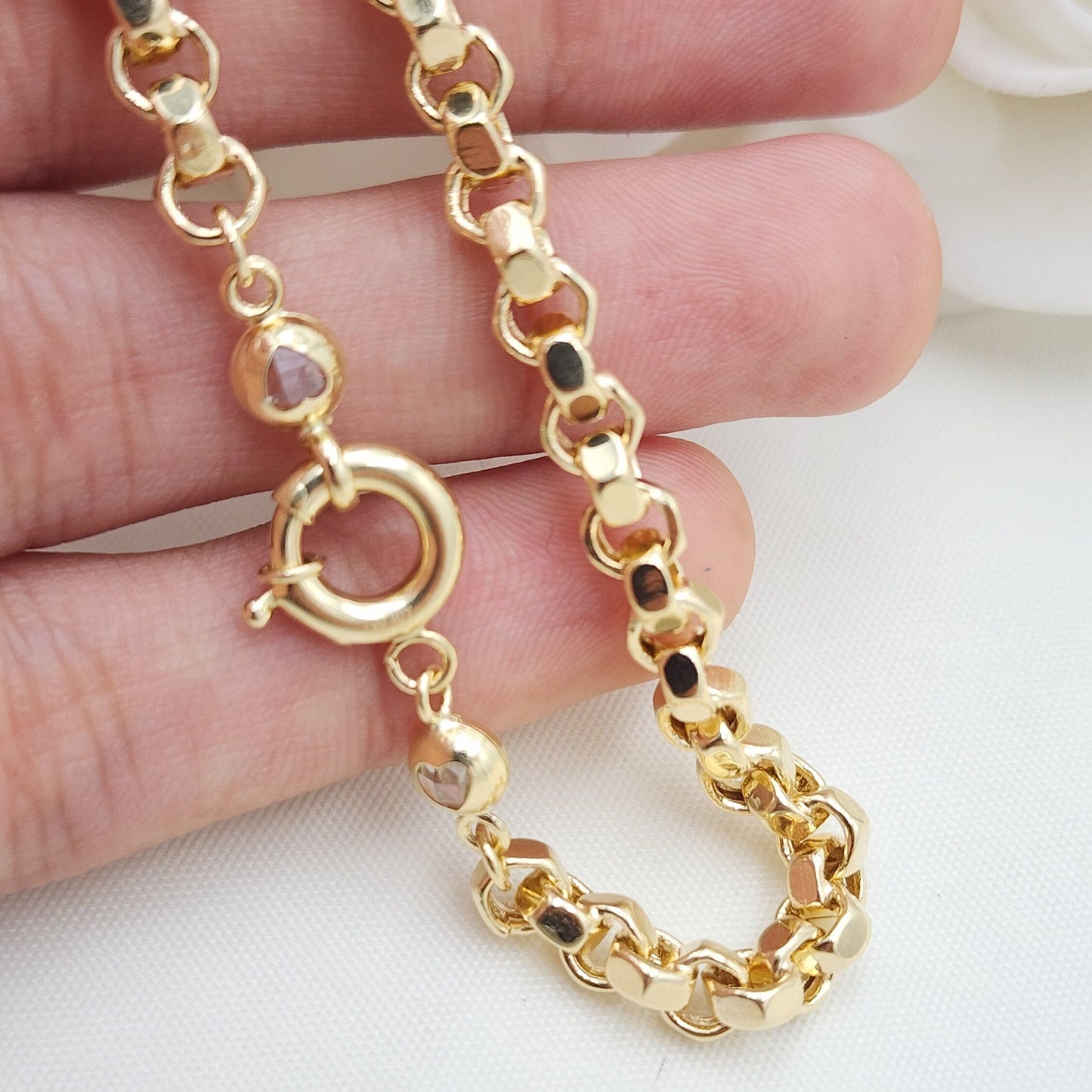 5mm 14k Hexagon Rolo Bracelet - 7.5 Inches - For Her - Fine Jewelry