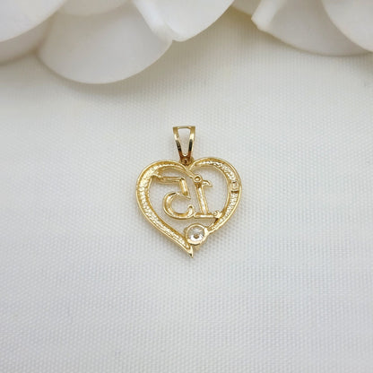 15 Quinceañera 14k Gold Heart Solitaire Cz Pendant - Fine Jewelry - Perfect Gift