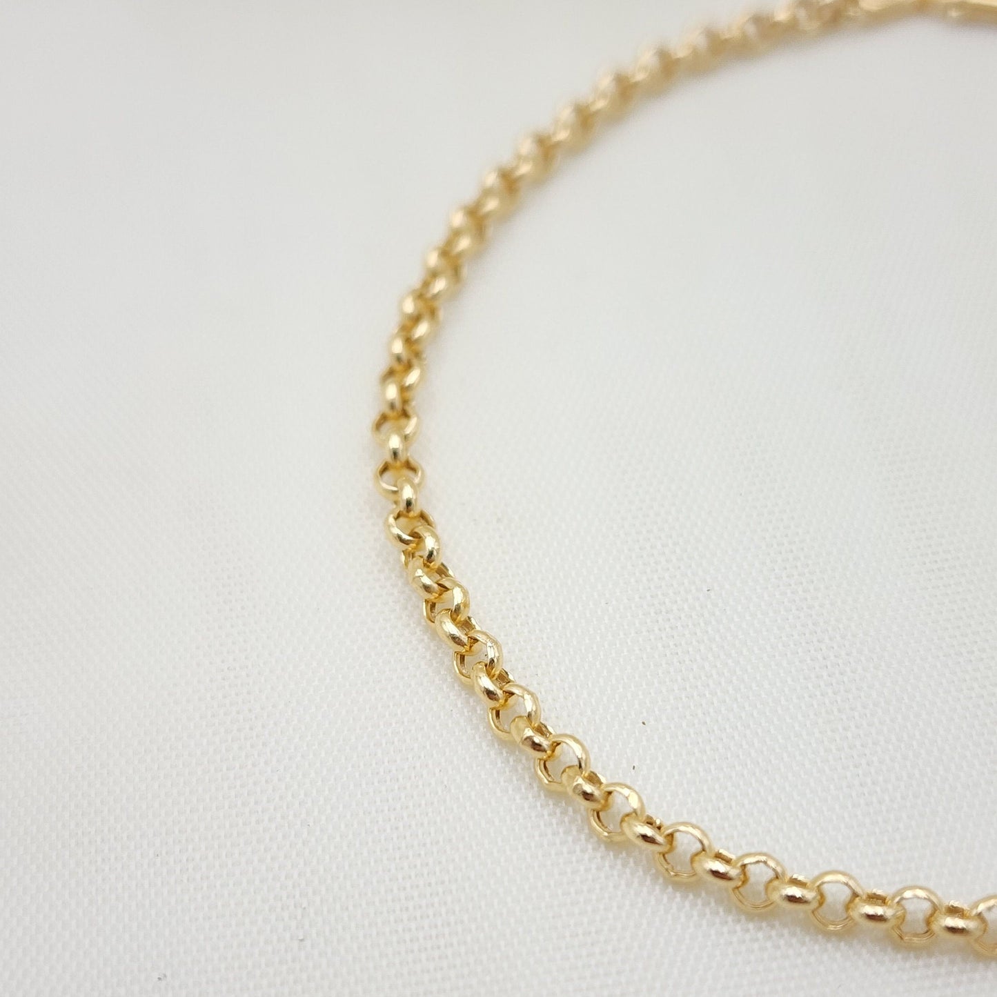 14k Yellow Gold Rolo Bracelet - Made in Italy - 7.5 Inches - 3MM - For Her