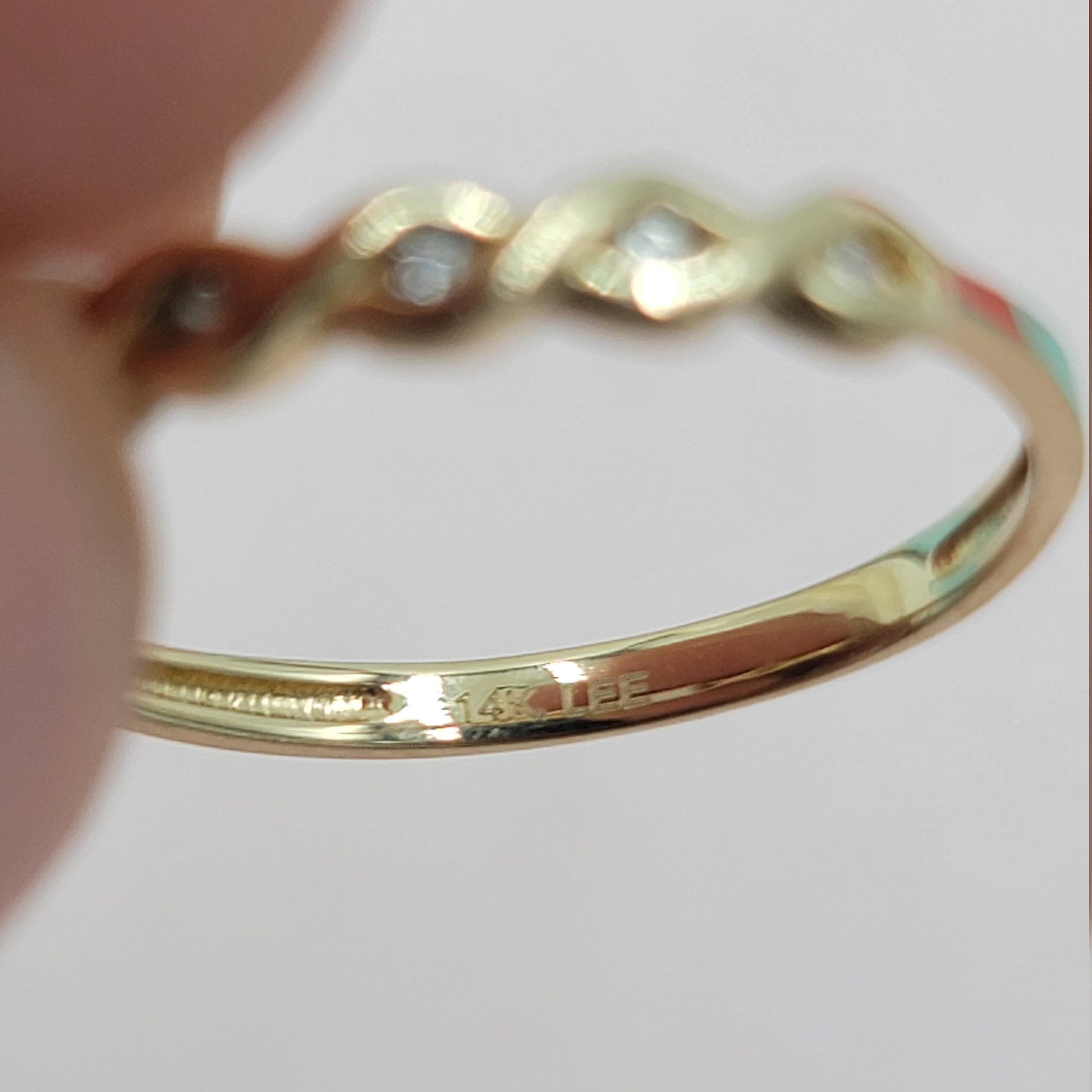 Solid 14k Gold Doble Helix ring - Stackable Rings - Fine Jewelry