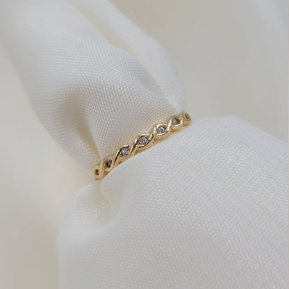 Solid 14k Gold Doble Helix ring - Stackable Rings - Fine Jewelry