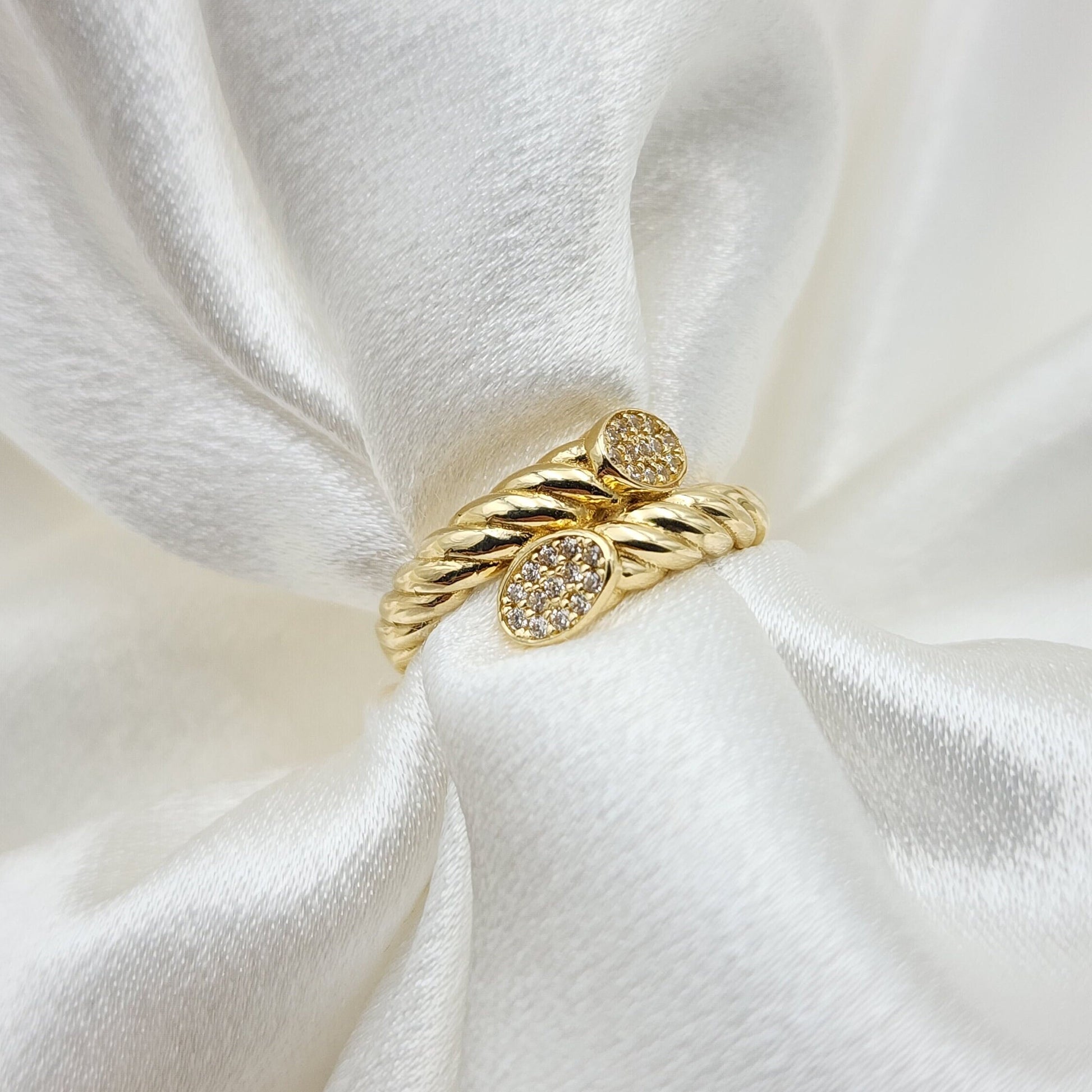 Solid 14k Gold Double Twisted Ring - Fine Jewelry - Real 14k Gold