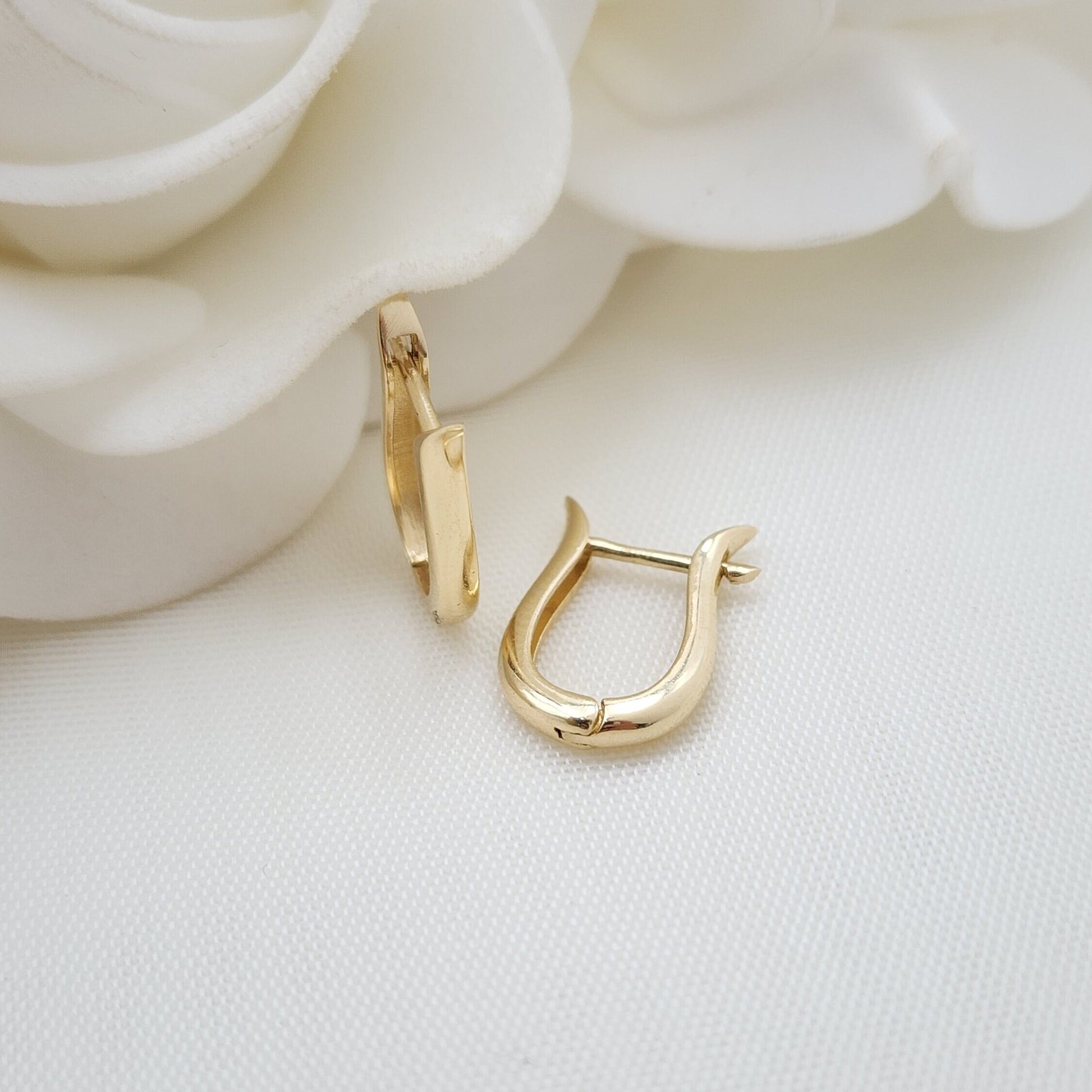 14k Gold Tear Polished Hoops Earrings - Dainty & Minimalistic Perfect Gift For Her