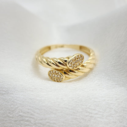 Solid 14k Gold Double Twisted Ring - Fine Jewelry - Real 14k Gold