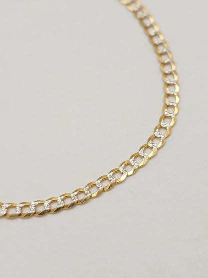 Solid 14k Gold Diamond Cut Cuban Link Bracelet - 7 Inches - 3.2MM - Perfect for kids & women