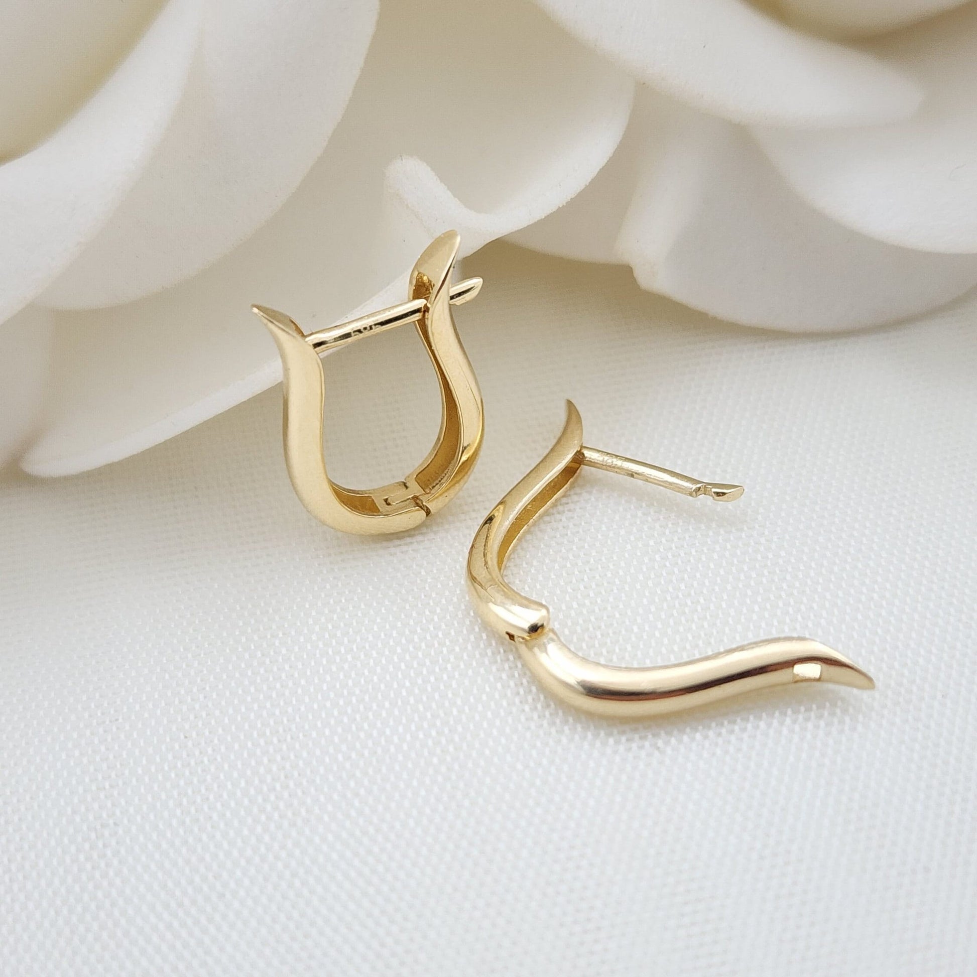 14k Gold Tear Polished Hoops Earrings - Dainty & Minimalistic Perfect Gift For Her