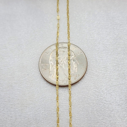 Solid 14k Hammered Mirror Necklace - 1.5MM - Dainty Sparkling Necklace - Perfect For Her