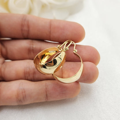 Solid 14k Gold Extra Thick Chunky Polished Hoops Earrings - 10mm Thick - Elegant & Everlasting