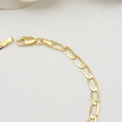 Solid 14k Gold Oval Link Bracelet - 3MM Thick - Versatile & Elegant - Beautiful Gold Bracelet