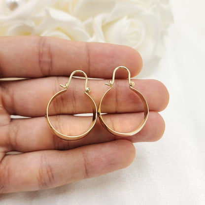 Solid 14k Gold Extra Thick Chunky Polished Hoops Earrings - 10mm Thick - Elegant & Everlasting