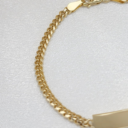 14K Gold Closed Curb Link Baby ID Bracelet - Personalized Bracelets - For Kids