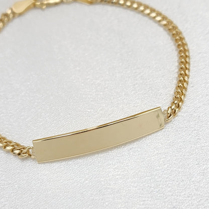 14K Gold Closed Curb Link Baby ID Bracelet - Personalized Bracelets - For Kids