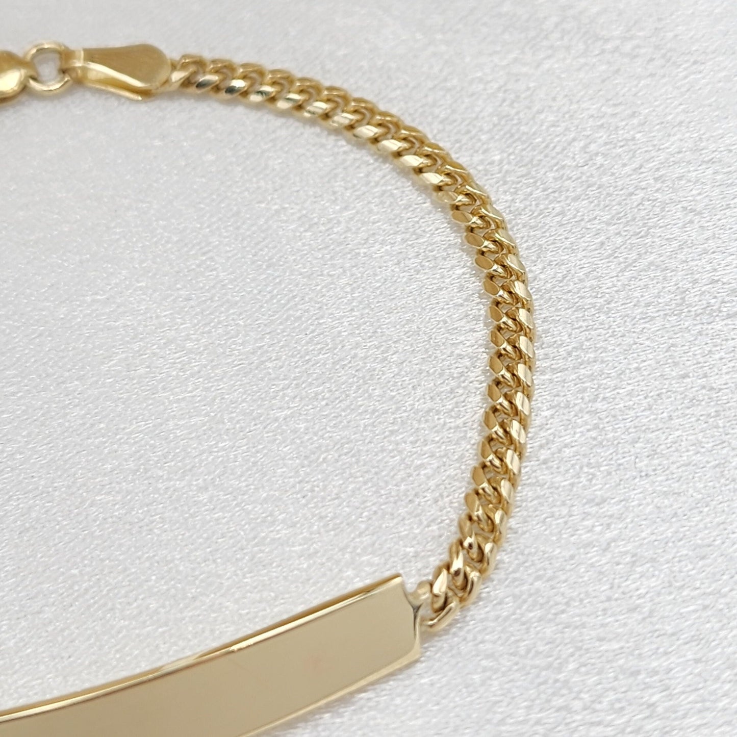 14K Gold Closed Curb Link Baby ID Bracelet - Personalized Bracelets - For Kids