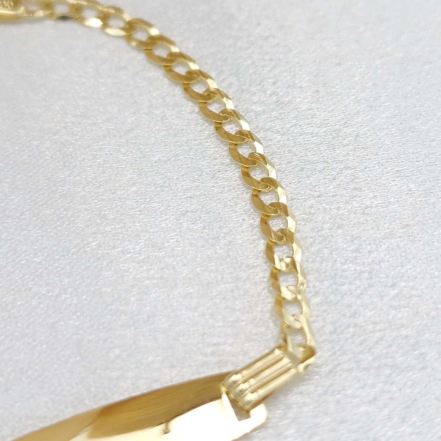 Solid 14k Gold Curb Link Baby ID Bracelet - Personalized Bracelets - For Kids