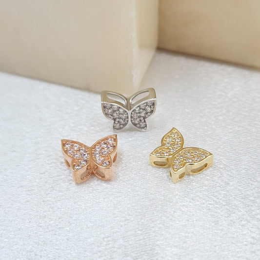 Adorable 14K Gold Butterfly CZ Necklace - 16" to 24" - 1.5MM - Fine Jewelry