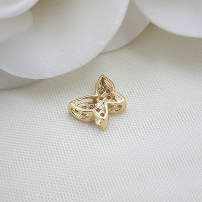 Adorable 14K Gold Butterfly CZ Necklace - 16" to 24" - 1.5MM - Fine Jewelry