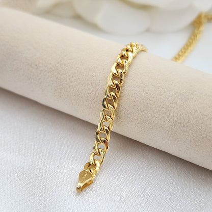 Real 14k Gold Cuban Link Bracelet - Cuban Link - 4.5MM - Perfect Gift - Unisex