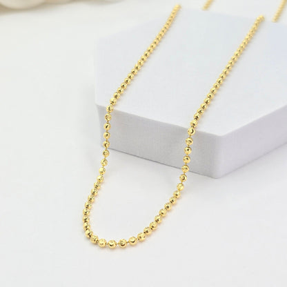 Solid 14k Gold 2.5MM Moon Cut Chain - Unisex - 20 to 24" - Perfect For Everyday