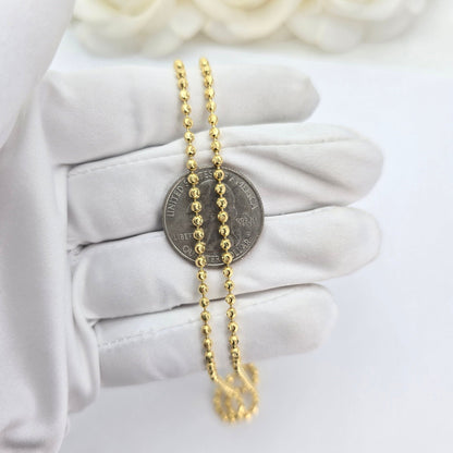 Solid 14k Gold 2.5MM Moon Cut Chain - Unisex - 20 to 24" - Perfect For Everyday