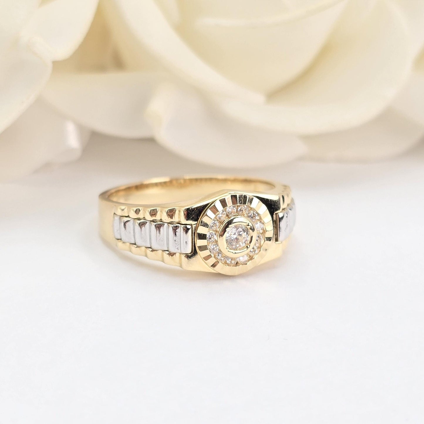 14k Gold Watch Ring - Elegant Solid Ring - Shiny & Everlasting