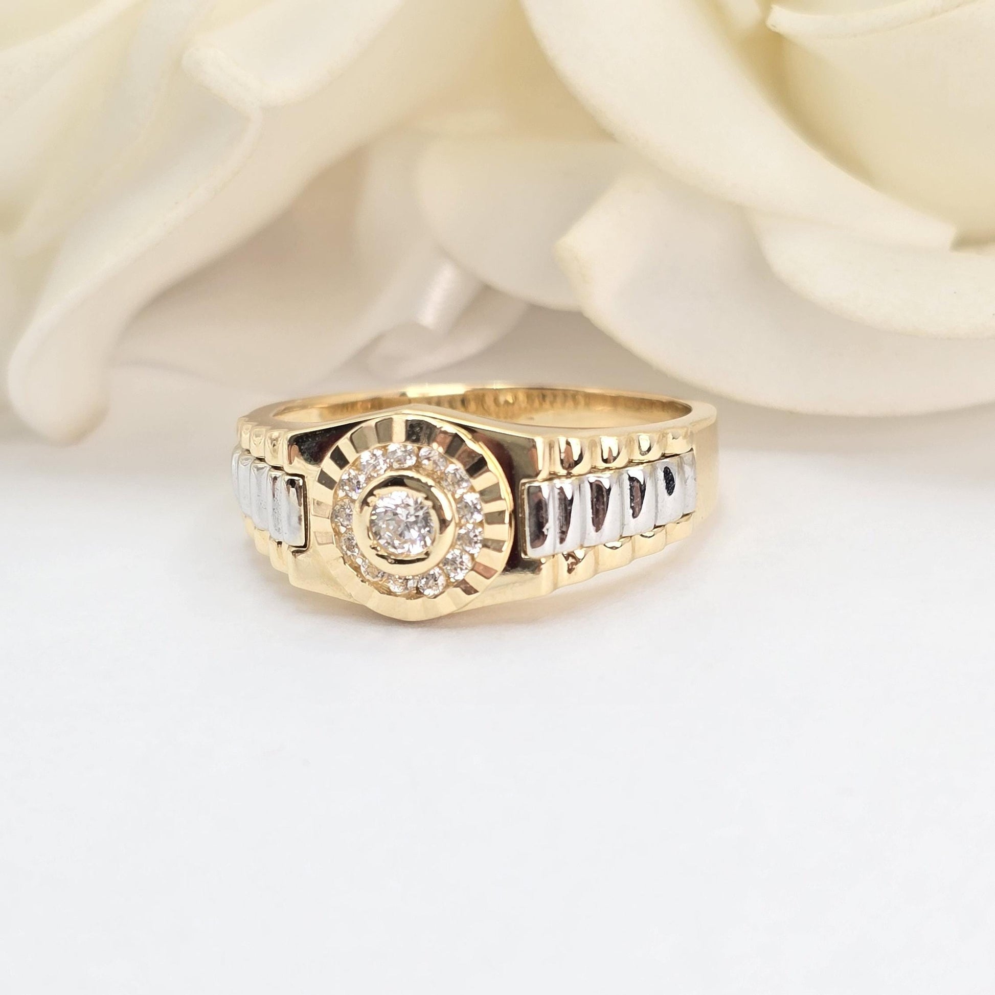 14k Gold Watch Ring - Elegant Solid Ring - Shiny & Everlasting